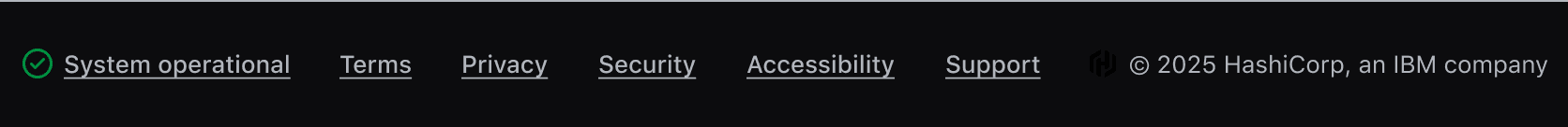 Example of the App Footer in a dark theme